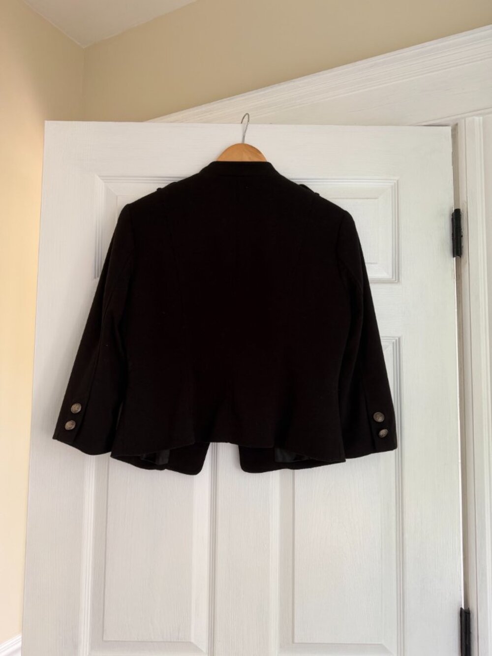 Vintage Forever 21 Black Military Style Blazer Jacket w Silver Buttons - Size L - Picture 2 of 6